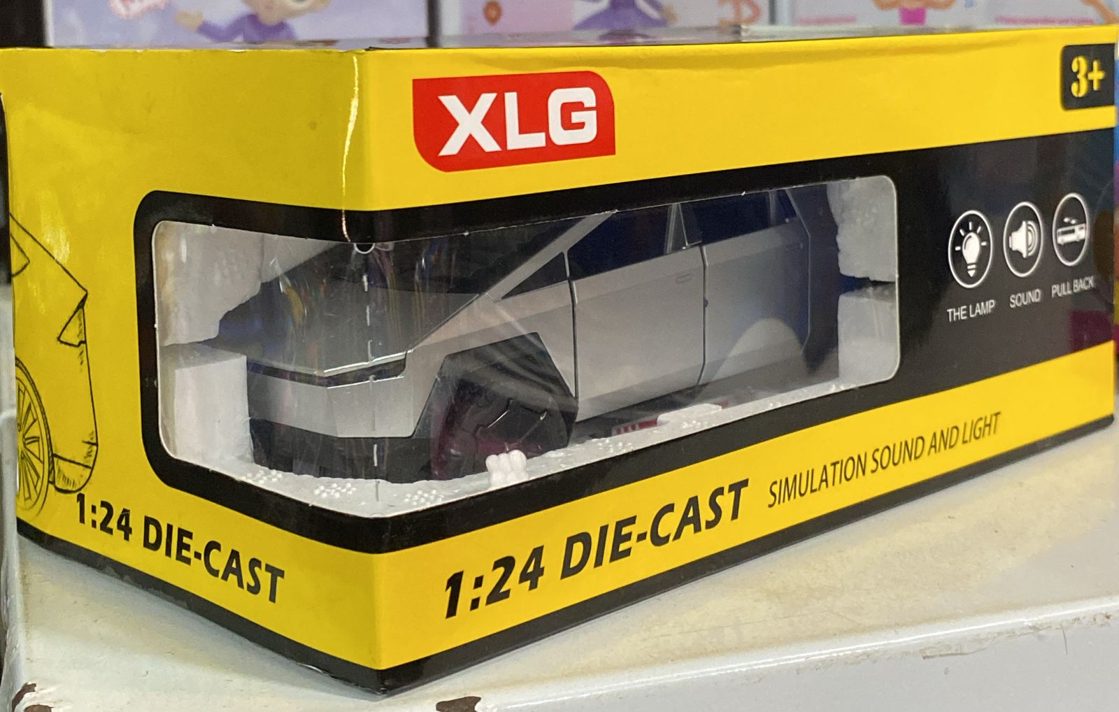 Tesla Cyber Truck XLG 1:24 Die-Cast Metal Car – Pullback Toy Car with Sound & Light (Simulation Model, 3+ Age) Cyber Truck Available At Cuddle Card