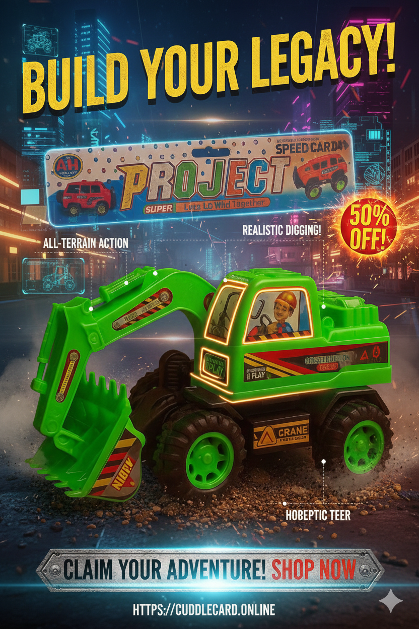 Crane Truck Toy – Construction Crane Vehicle for Kids with Movable Arm (Heavy Duty, 3+ Age) Available At Cuddle Card