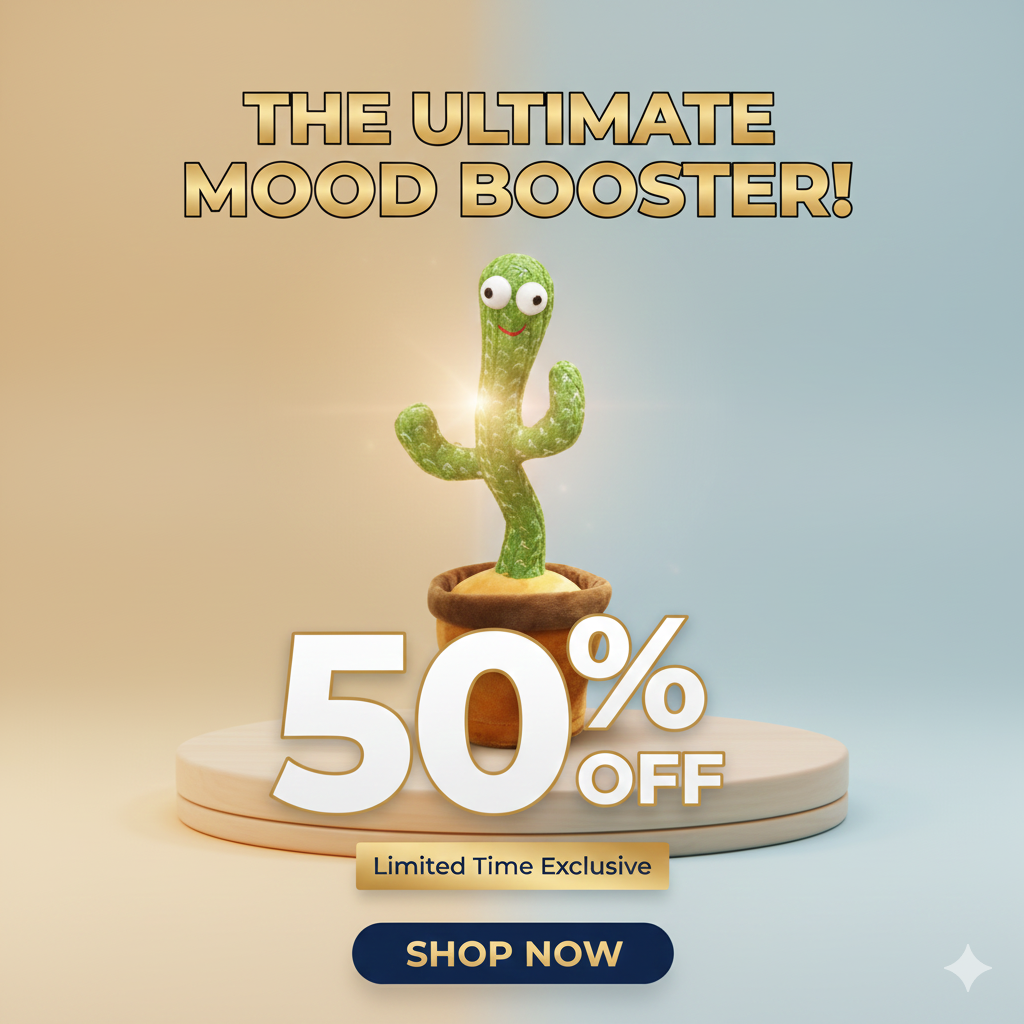 Dancing & Talking Cactus Toy – Singing, Recording & Dancing Plush for Kids Available At Cuddle Card