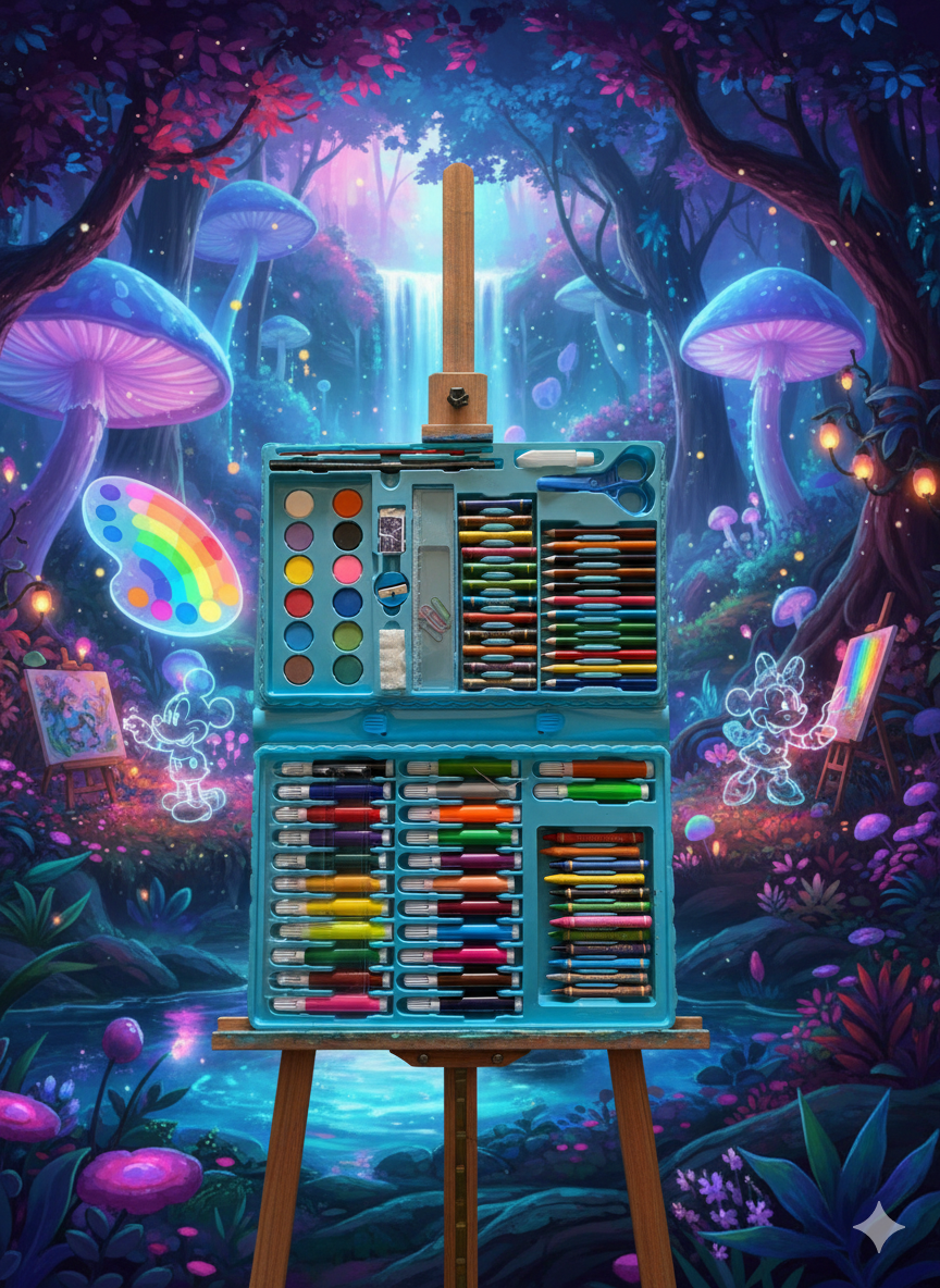 86 Pcs Kids Art Set – Drawing & Coloring Kit (Mickey & Minnie Theme) Available At Cuddle Card