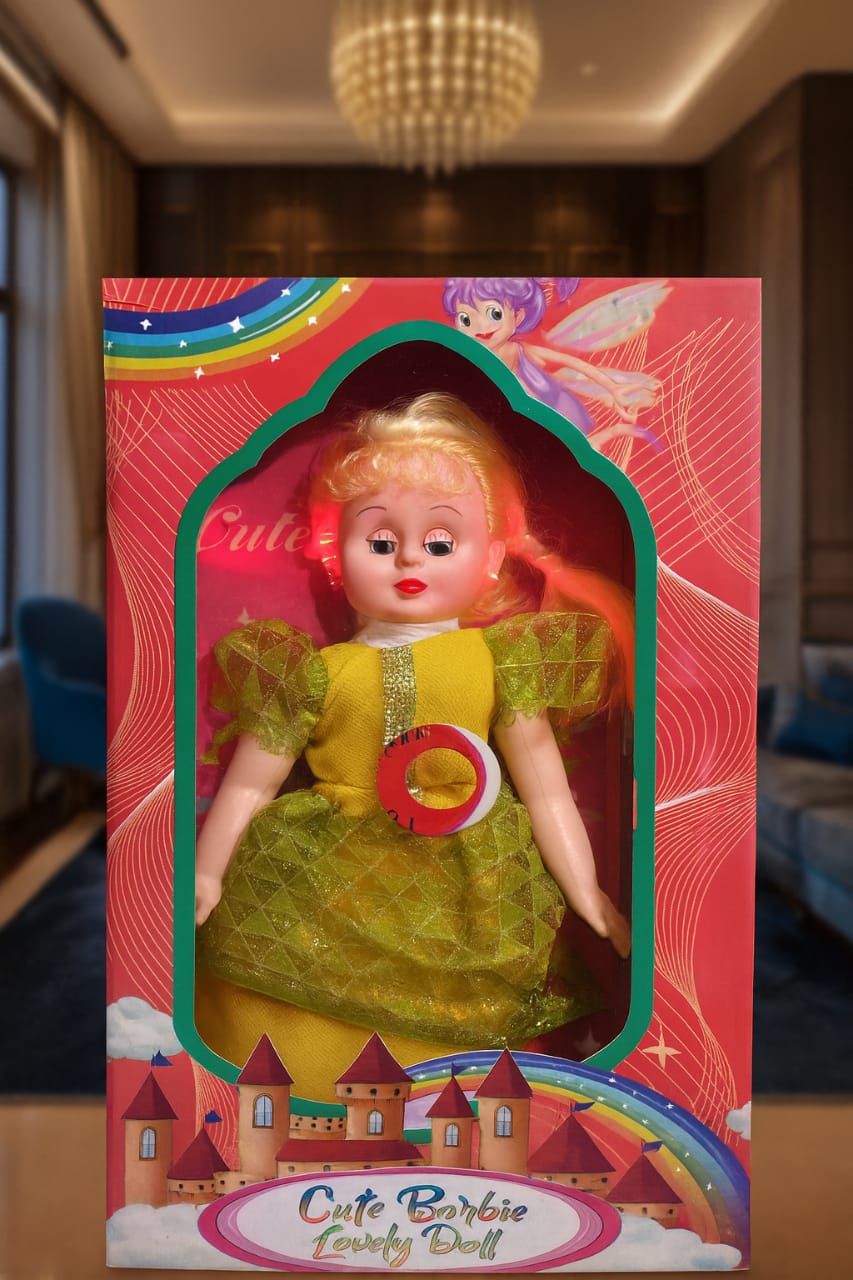 Cute Barbie Lovely Doll - Yellow & Green Fairy Dress Princess Doll - Fantasy Castle Theme - Perfect Gift for Girls Available At Cuddle Card