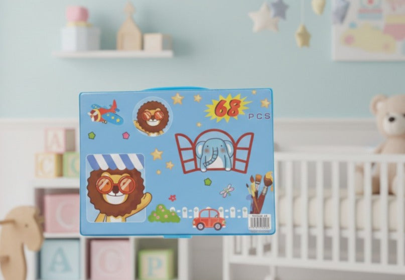 68 PCS Kids Art & Coloring Set – Creative Drawing Kit for Kids Available At Cuddle Card