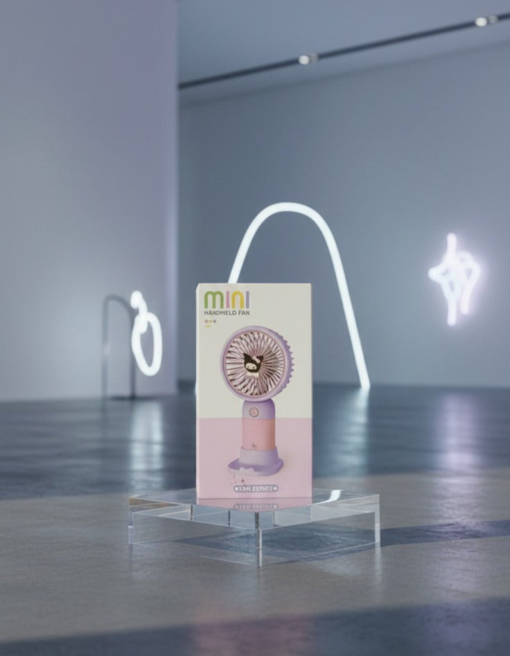 Cute Mini Handheld Fan – Portable USB Rechargeable Desk & Hand Fan for Kids & Adults Available At Cuddle Card