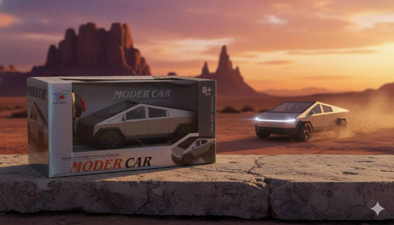 Tesla Cyber Truck XLG 1:24 Die-Cast Metal Car – Pullback Toy Car with Sound & Light (Simulation Model, 3+ Age) Cyber Truck Available At Cuddle Card