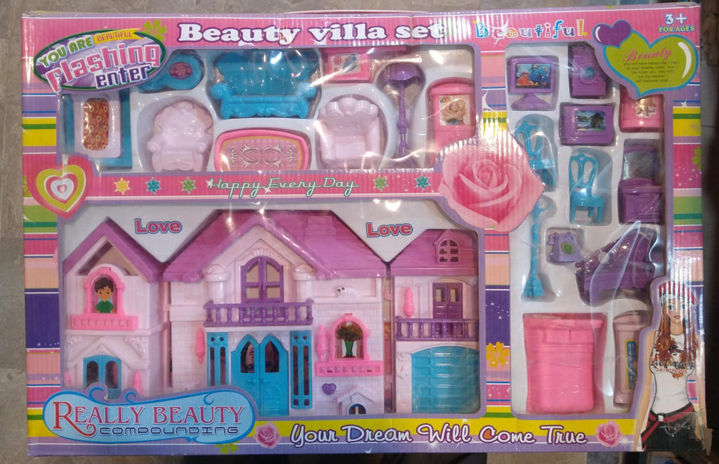 Really Beauty Compounding Dream Villa Dollhouse Playset - Furniture, Figures & Accessories Included - Perfect Gift for Girls Available At Cuddle Card